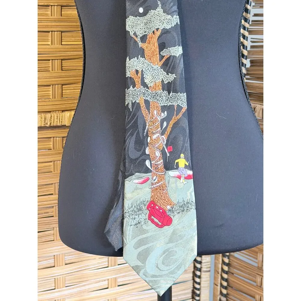 Vintage Steven Harris handmade neck tie golf golfing problems novelty Korea made